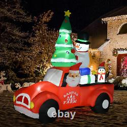 8 ft Light Up Santa Claus Driving Truck Christmas Yard Inflatable with LED Lights