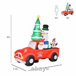 8 ft Light Up Santa Claus Driving Truck Christmas Yard Inflatable with LED Lights