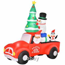 8 ft Light Up Santa Claus Driving Truck Christmas Yard Inflatable with LED Lights