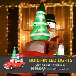 8 ft Light Up Santa Claus Driving Truck Christmas Yard Inflatable with LED Lights