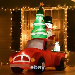 8 ft Light Up Santa Claus Driving Truck Christmas Yard Inflatable with LED Lights