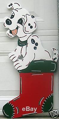 8 piece Dalmatian Dog Sled Sleigh Christmas Winter Lawn Yard Art Decoration