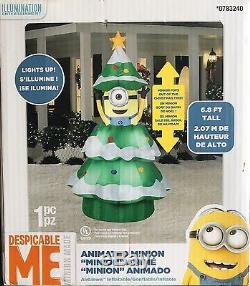 84-inch Animated Minion Poping out of Christmas Tree Yard Decoration by Gemmy