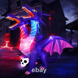 8FT Halloween Inflatables Decorations Inflatable Dragon Outdoor Decorations with