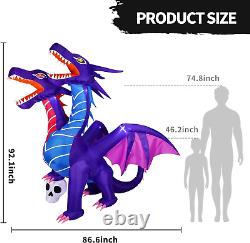 8FT Halloween Inflatables Decorations Inflatable Dragon Outdoor Decorations with