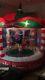 8ft! Rare Gemmy Animated Rotating Happy Holidays Carousel Airblown Inflatable