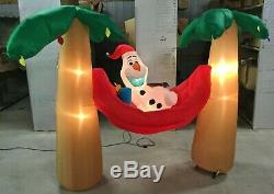 8ft Gemmy Airblown Inflatable Prototype Christmas Frozen Olaf in Hammock #37503