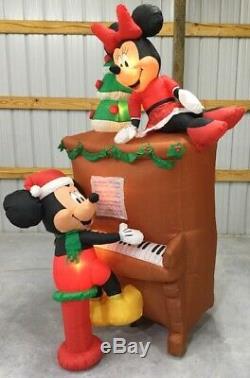 8ft Gemmy Airblown Inflatable Prototype Christmas Mickey and Minnie Piano #39876