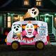 8ft Giant Clown Ice Cream Truck Inflatable Halloween Decoration