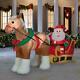 9.5 Ft Clydesdale Horse And Santa Sleigh Christmas Airblown Yard Inflatable