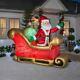 9.5 Ft Giant Santa In Sleigh Airblown Lighted Yard Inflatable Plush Beard/trim