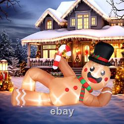 9.8FT Christmas Inflatable Gingerbread Man Blow Ups with LED Outdoor Yard Decor