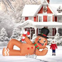 9.8FT Christmas Inflatable Gingerbread Man Blow Ups with LED Outdoor Yard Decor