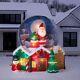 9' Deluxe Santa Claus On Chimney Snow Globe Airblown Inflatable Artificial Snow