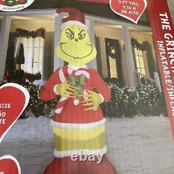 9 FT CHRISTMAS SANTA DR SEUSS GRINCH HO HO HO STOCKING Airblown Inflatable GEMMY