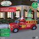 9 Ft Gemmy Lighted Santa's Delivery Fire Truck Airblown Christmas Inflatable