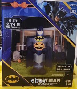 9 FT Giant Warner Brothers DC BATMAN With Pumpkin Airblown Halloween Inflatable