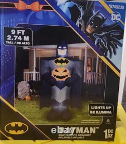 9 FT Giant Warner Brothers DC BATMAN With Pumpkin Airblown Halloween Inflatable