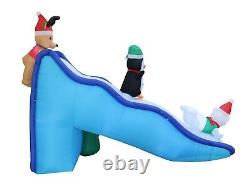 9 Foot Wide Inflatable Trio Polar Bear Penguin Reindeer on Slide Christmas Tree