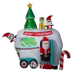 9 Ft ANIMATED SANTA IN HOLIDAY CAMPER Airblown Inflatable