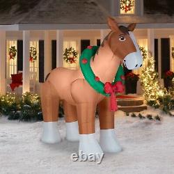 9 Ft Giant Clydesdale Horse Gemmy Airblown Christmas Inflatable New in Box