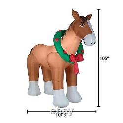 9 Ft Giant Clydesdale Horse Gemmy Airblown Christmas Inflatable New in Box