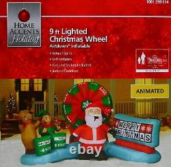9 Ft Lighted Animated Christmas Wheel Outdoor Decoration Made By Gemmy