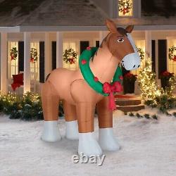 9' GIANT CLYDESDALE HORSE Airblown Lighted Yard Inflatable
