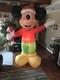 9' Gemmy Airblown Inflatable Mickey Mouse With Santa Hat & Candy Cane Lighted Yard