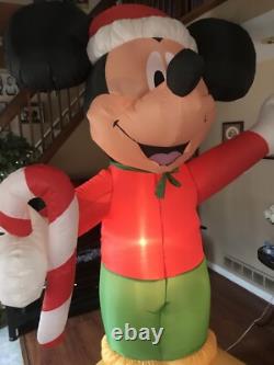 9' Gemmy Airblown Inflatable Mickey Mouse with Santa Hat & Candy Cane Lighted Yard 9' Gemmy Airblown Inflatable Mickey Mouse with Santa Hat & Candy Cane Lighted Yard