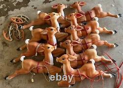 9 Vintage Blow Mold Reindeer General Foam
