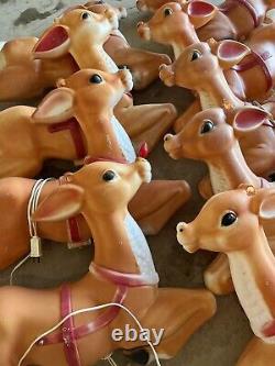 9 Vintage Blow Mold Reindeer General Foam