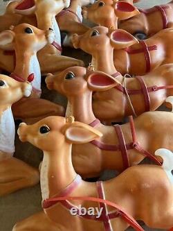 9 Vintage Blow Mold Reindeer General Foam