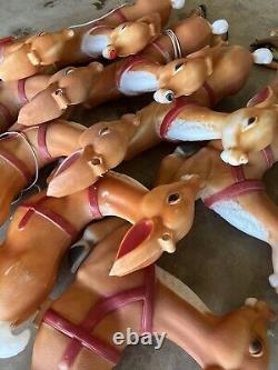 9 Vintage Blow Mold Reindeer General Foam