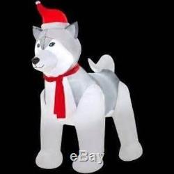 9FT GIANT HOLIDAY HUSKY DOG Christmas Airblown Inflatable GEMMY FREE FED/EX SHIP