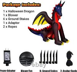 9Ft Halloween Decorations Inflatable Giant Animated Fire & Ice Dragon Blow up Bu