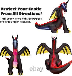 9Ft Halloween Decorations Inflatable Giant Animated Fire & Ice Dragon Blow up Bu