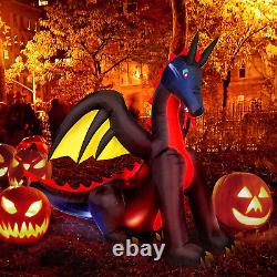 9Ft Halloween Decorations Inflatable Giant Animated Fire & Ice Dragon Blow up Bu