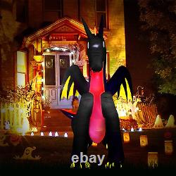 9Ft Halloween Decorations Inflatable Giant Animated Fire & Ice Dragon Blow up Bu