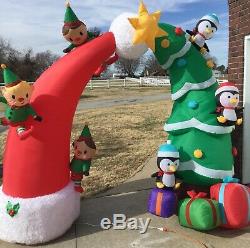 9ft Gemmy Airblown Inflatable Prototype Christmas Hat Tree Arch #14853
