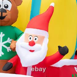 9ft Inflatable Santa Claus Drives a Gift Car Outdoor Christmas Decor with LED