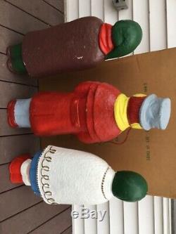 AMAZING Set Of 3 Christmas Carolers Styrofoam Poloron Blow Molds With Box