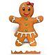 Adorable Gingerbread Girl Statue Figurine Christmas Xmas Decor 27 Tall New