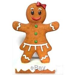Adorable Gingerbread Girl Statue Figurine Christmas Xmas Decor 27 Tall New