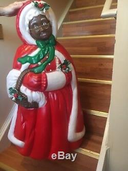 African American Mrs Santa Claus christmas yard illuminated Blow Mold