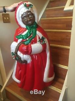 African American Mrs Santa Claus christmas yard illuminated Blow Mold