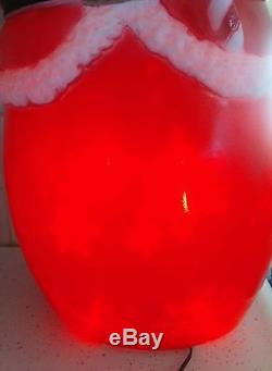 African American Santa Clause Blow mold light with rotating snow flakes RARE