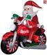Air Blown Inflatables 6 Foot Luxe Santa Riding Motorcycle