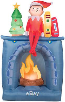 Airblown 6.5 Ft Scout Elf On Shelf Fireplace Inflatable Yard Decor Christmas