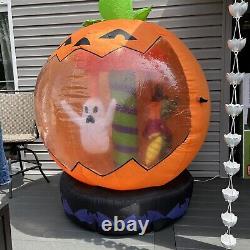 Airblown Inflatable 6' Halloween Rotating Pumpkin Globe Ghosts Witch Lights Up